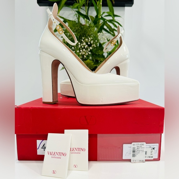 VALENTINO GARAVANI Off-White Tan-Go Platform Heels - Picture 3 of 16